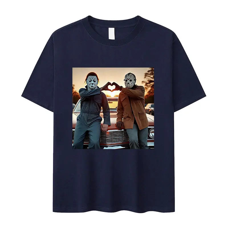 Michael Myers Horror Movie Graphic T Shirt Men Vintage Fashion Short Sleeve T-shirts Unisex Oversized Cotton T-shirt Streetwear