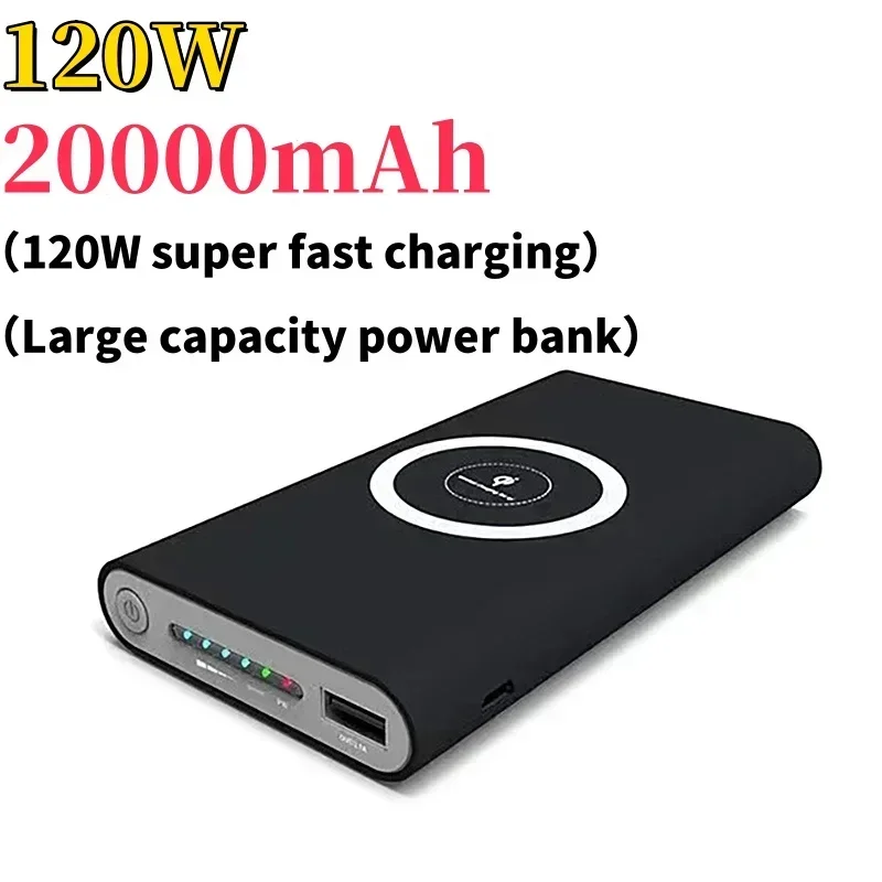 

Power Bank 200000mAh Wireless Portable Charging 2 USB Phone External Battery Charger Poverbank for iphone and Android