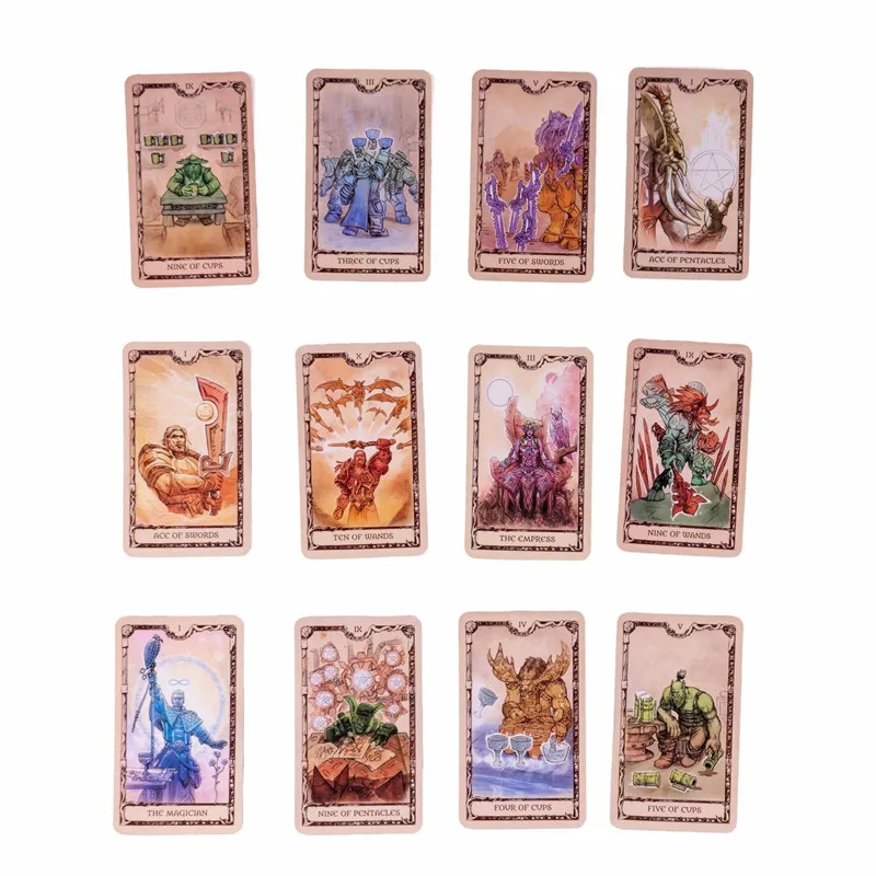 10cm cartoon blade master orc world figure paper card toy kids collection demon hunter craft tarot poke model toy