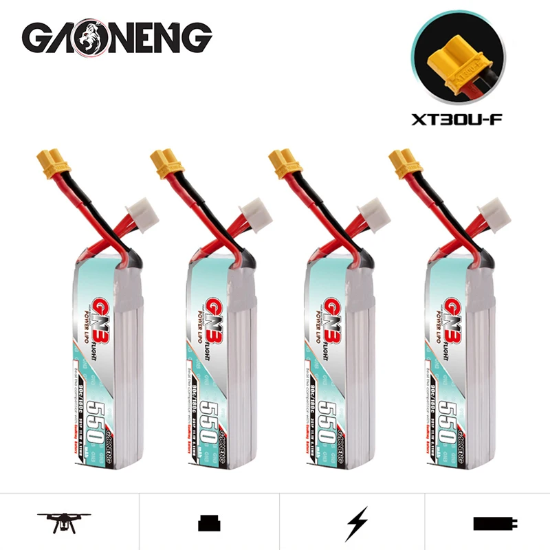 MAX 180C GNB 3S 11.1V 550mAh LiPo Battery For RC Helicopter Quadcopter FPV Drone Model Parts 11.1V Rechargeable Battery