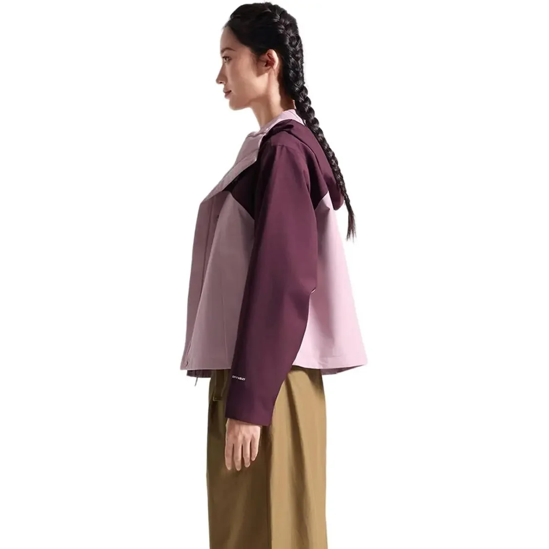 THE NORTH FACE Hard Shell Hooded Short Jacket Women Loose Windproof Waterproof Travel Hiking Outdoor Outerwear NF0A8J6X‑0DA