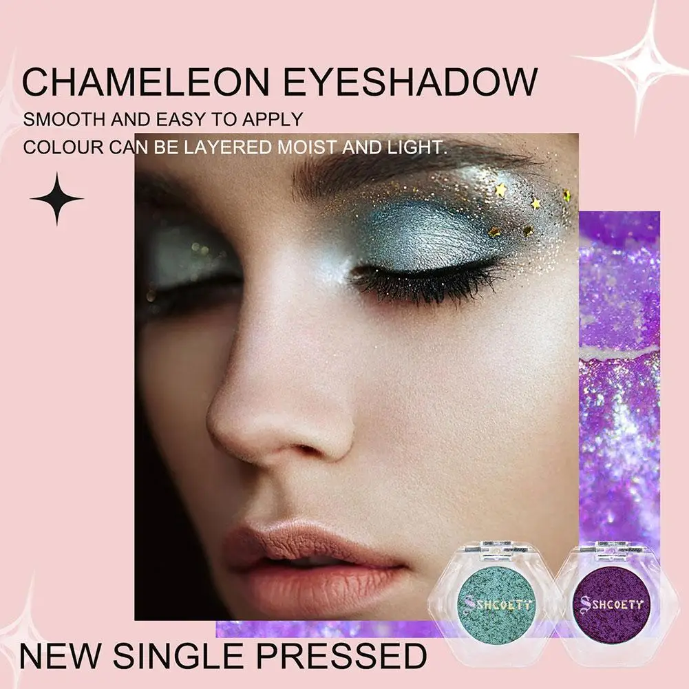 Shcoety Optical Color Change Lidschatten-Puder, 12-Farben-Puder, Farben, Pailletten, Schatten, Reise-Make-up-Palette, Change Eye R3v7