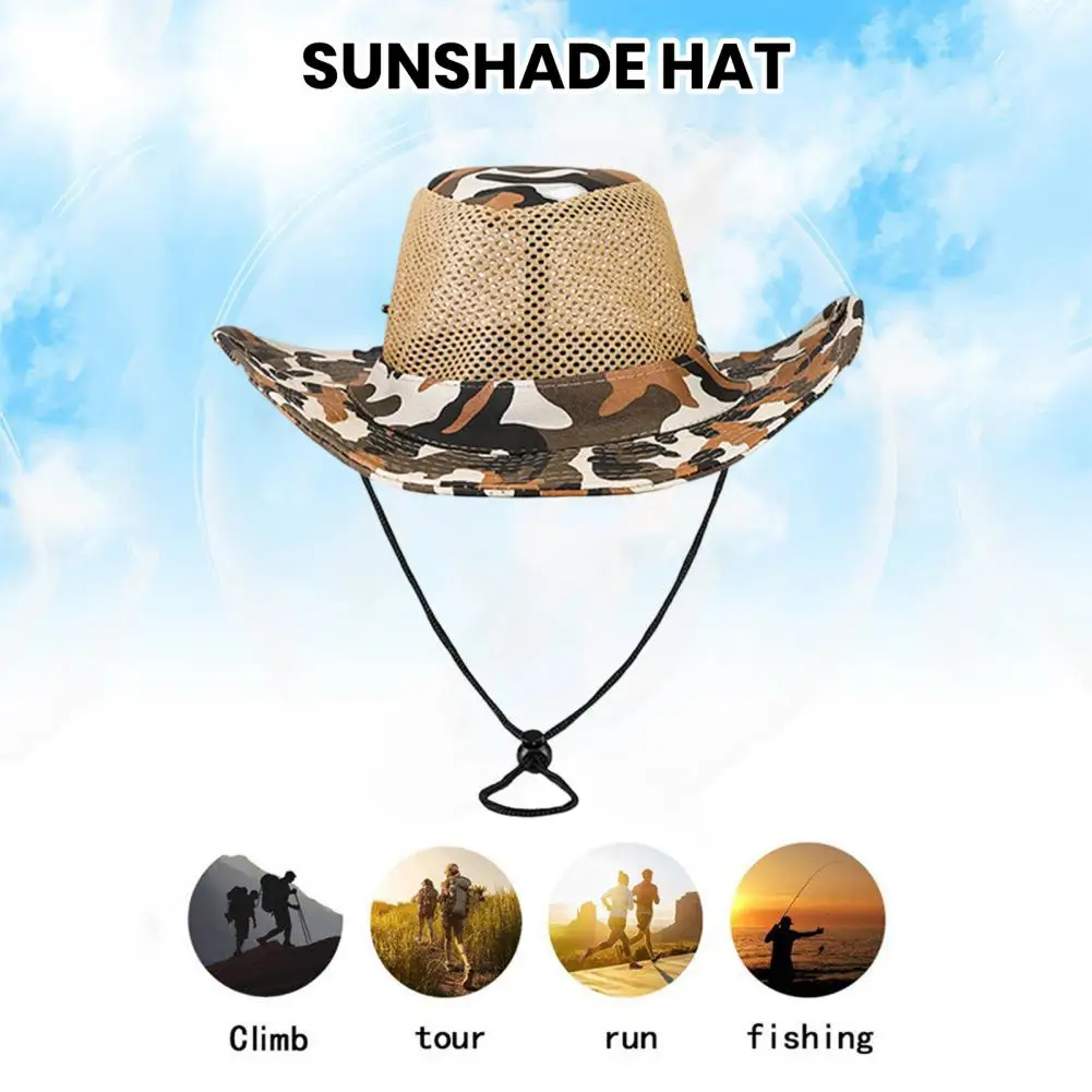 Sun Hat with Buttons Sun Hat Breathable Mesh Fishing Hat with Adjustable Drawstring for Women Men Lightweight Uv