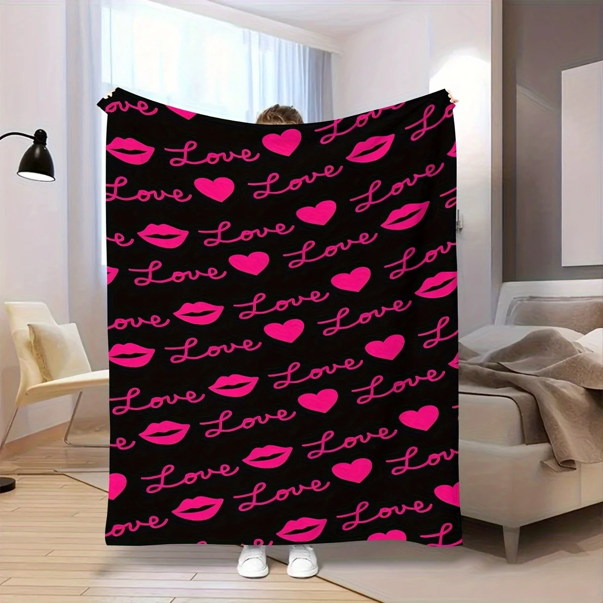 VIKAMA Valentinstag Rose Red LOVE Decke Schlafzimmer Sofa Decke Paar Geschenk Home Dekoration Kniedecke