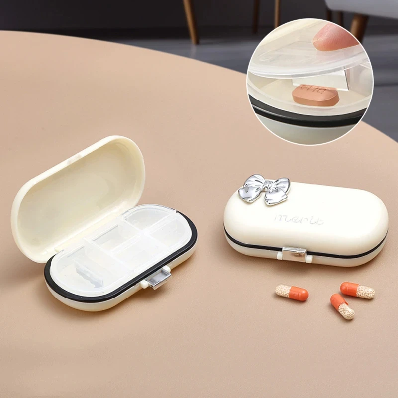 Pill Box 4/6 Cell Tablet Container Travel Pill Box With Pill Knife Sealed Moisture-proof Portable Pill Box Dispenser