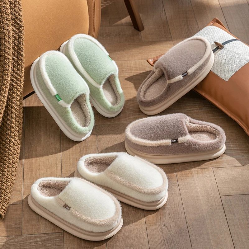 Casual Fluffy Slippers Women House Flats Fashion Popular Plush Winter Designer Shoes Girls Home Chic Elegant Platform Footwear