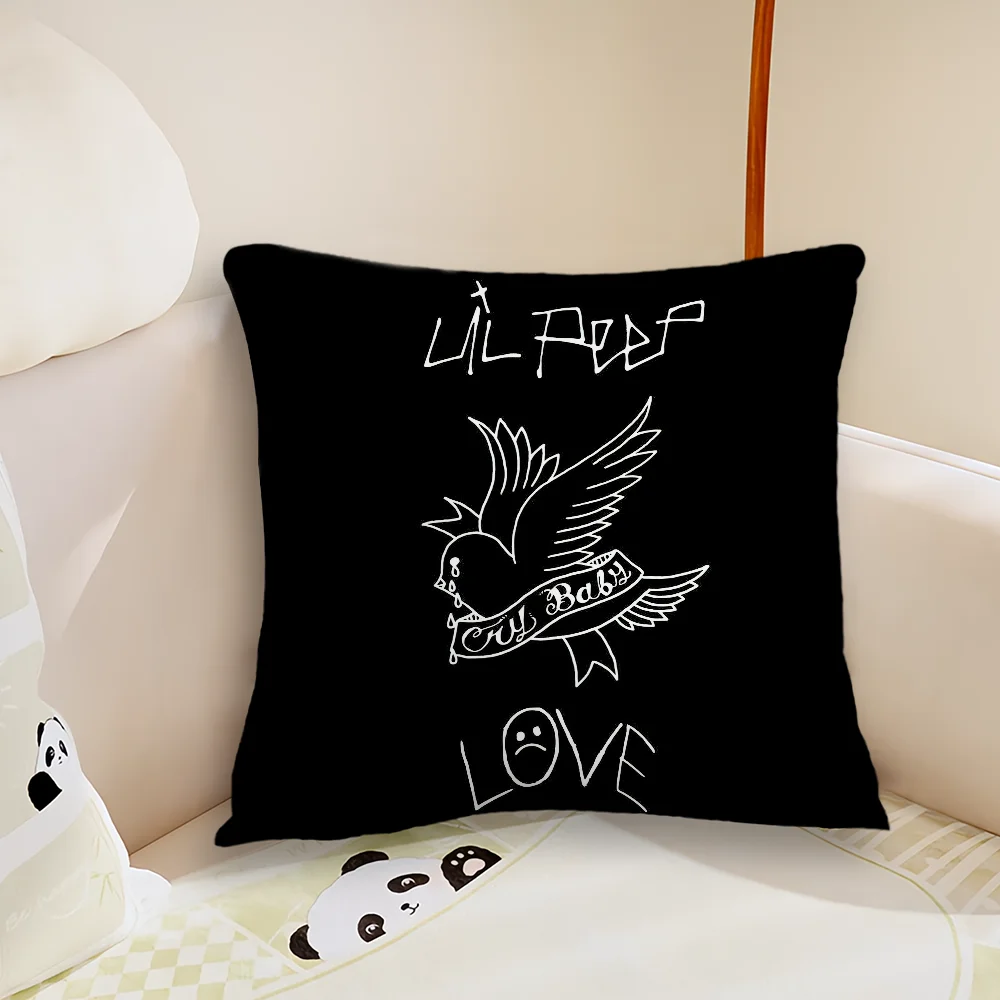 Rapper Lil P-Peep Crybaby Pillow Case Living Room Sofa Cushion Cover Suitable For Home Bedroom Room Decoration