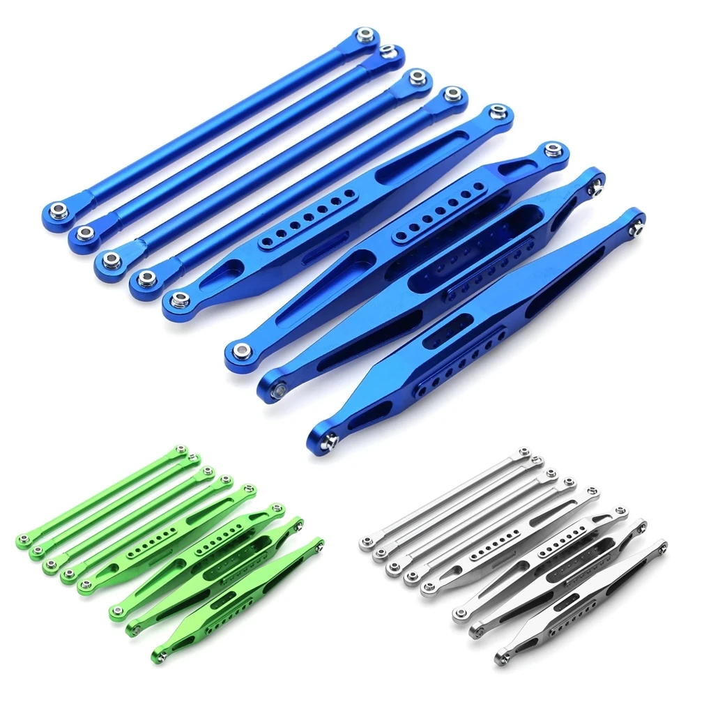 Zestaw drążków kierowniczych ze stopu aluminium RCGOFOLLOW, część tuningowa RC, zestaw drążków kierowniczych do samochodów RC 1/10 LOSI LMT 4WD, kolor zielony