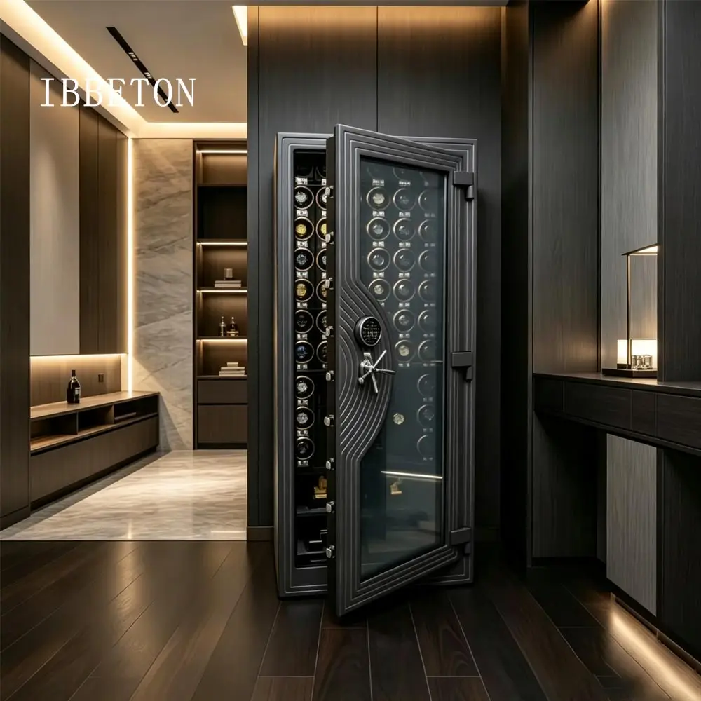 Luxury Watch Winder are stored in a steel safe with bulletproof glass doors and imported locks, ensuring safety and security