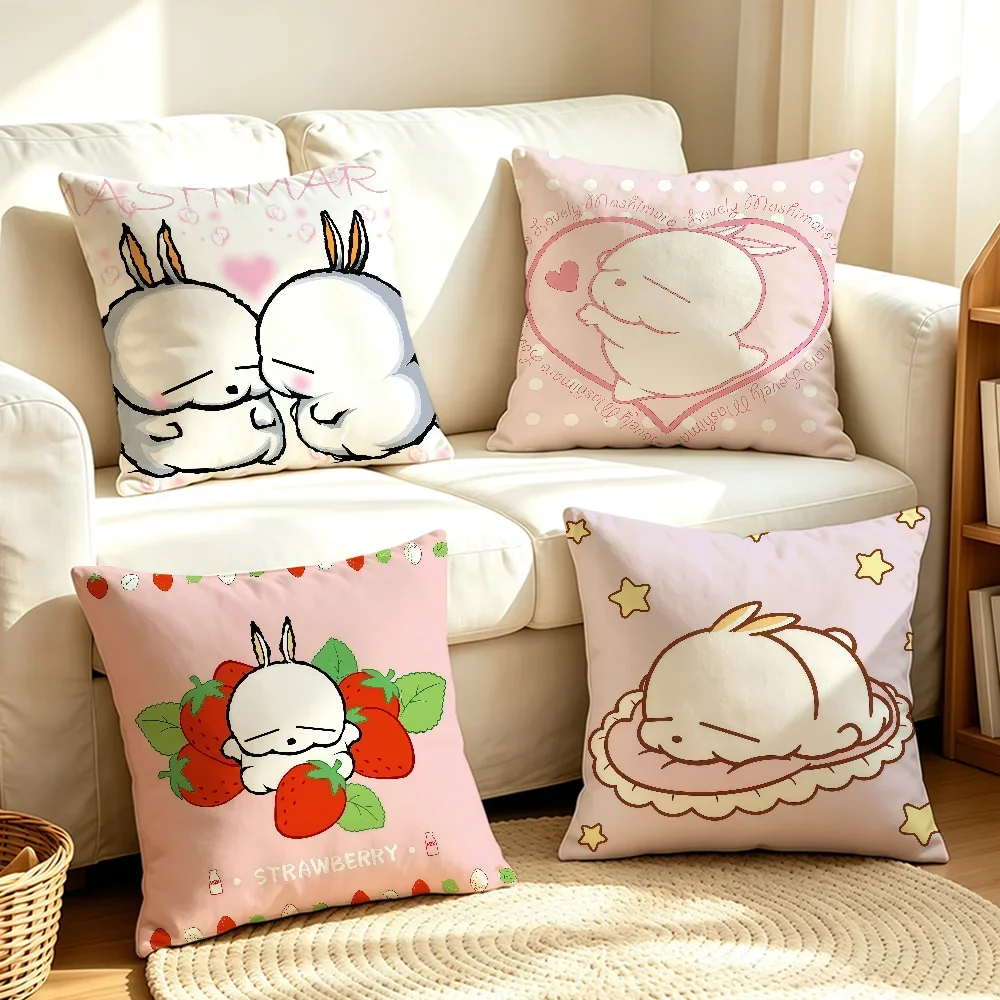 Cartoon M-MashiMaro-S Rabbit cushion cover Soft Smooth Pillow Case Hidden Zipper Washable Decorative Couch Office Gift