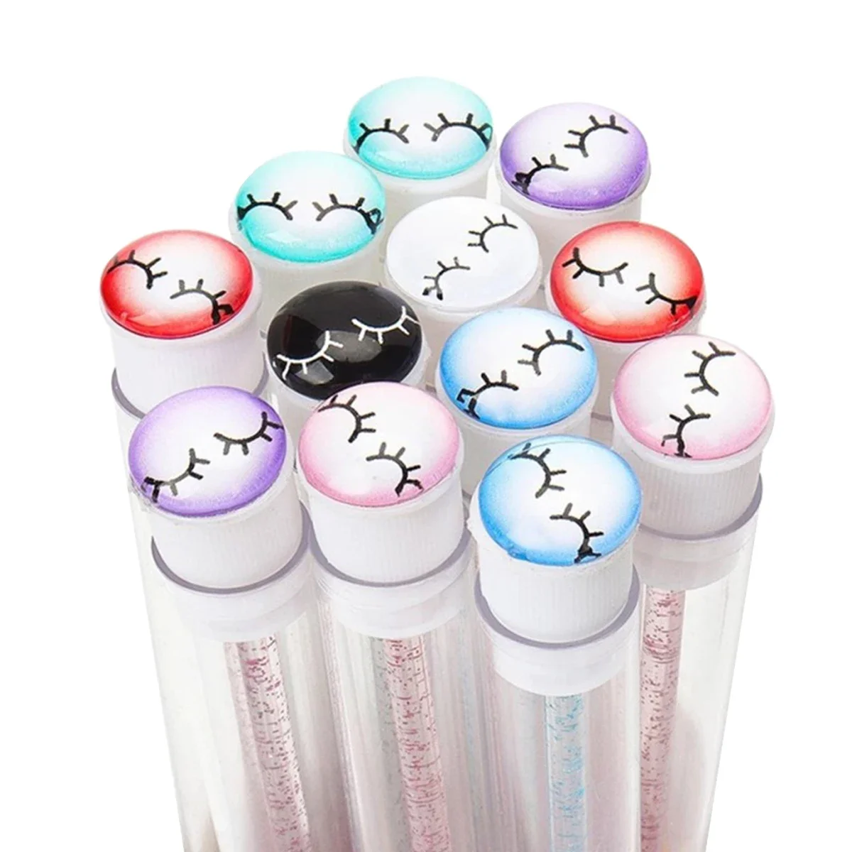50Pcs Eyelash Brush  Comb Spoolies Container Tubes Crystal Lash Mascara Wands Eyebrow Lashes Brushes Applicators Makeup Tools