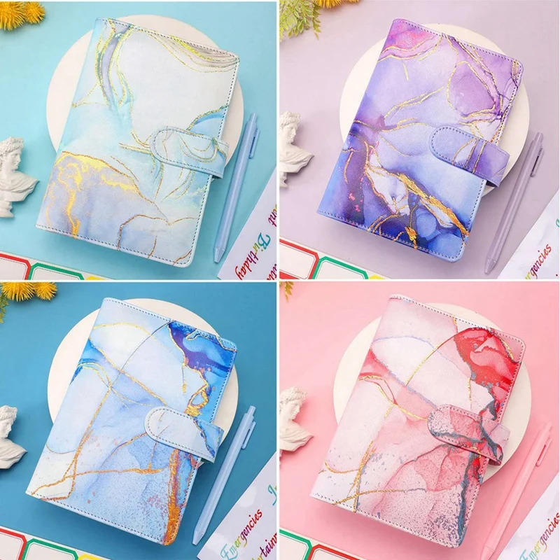 Pasta De Mármore Colorido Com Zíper, Organizador De Dinheiro, Planejador De Orçamento, Envelopes De Dinheiro, Pasta, A6