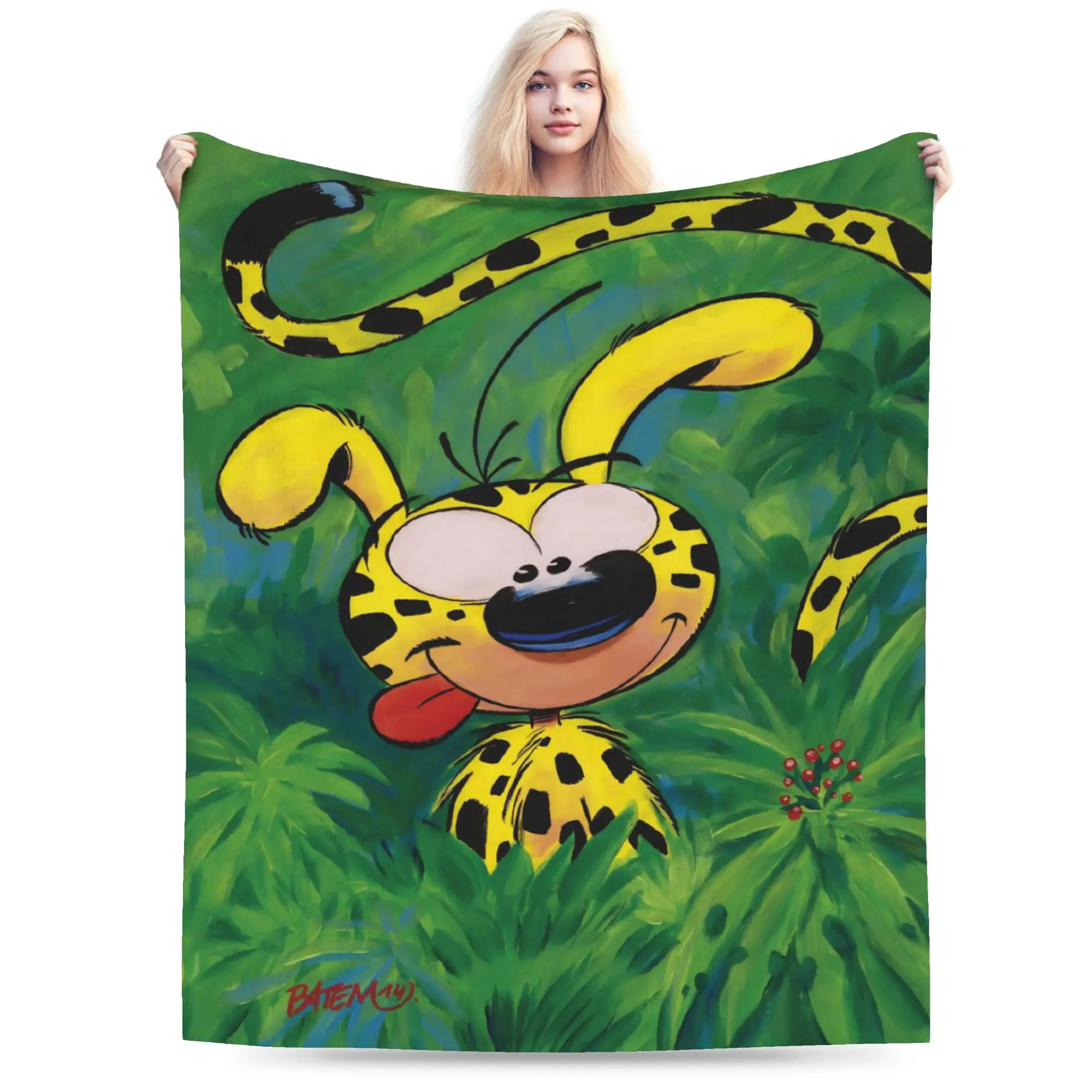 Relax Marsupilamis Blanket Stuff Bed Decorative  Throw Blanket Soft Velvet for Office