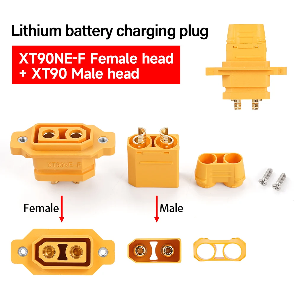 XT90NE-F Male/Female Plug Connector Lithium Battery Charging Large Current Gold-plating Terminal for  RC Drone Airplane Part