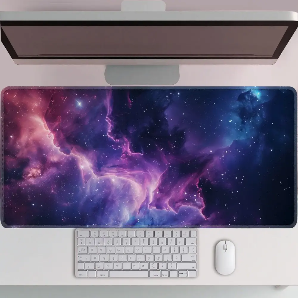 Galaxy Space Nebula Print Extended Mouse Pad Non-Slip Rubber Base Gaming and Office Desk Mat