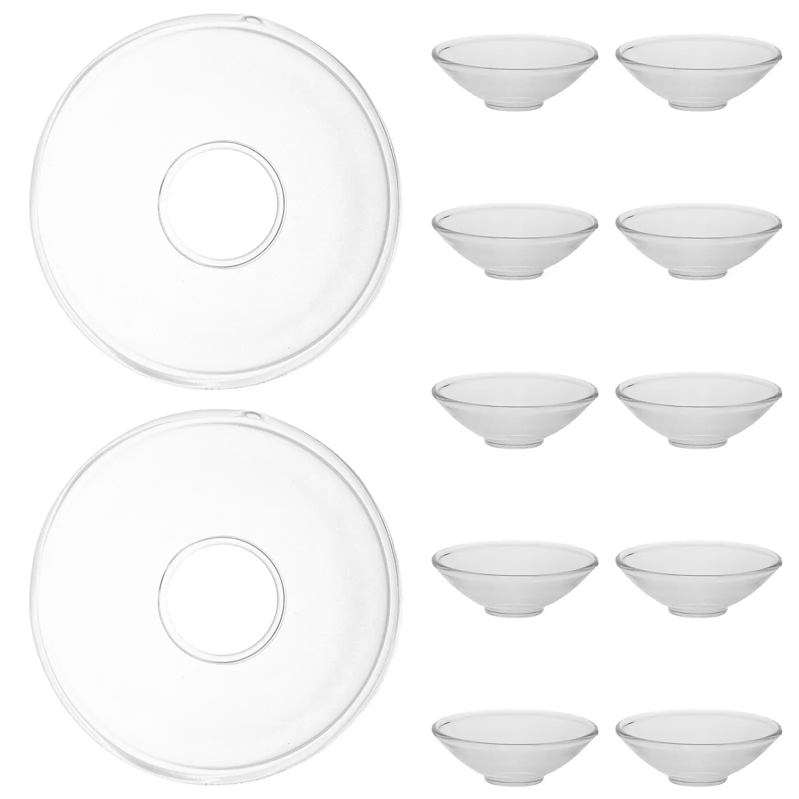 

12 Pcs Drop Protector Candlestick Wax Drip Catcher Ring Transparent Glass