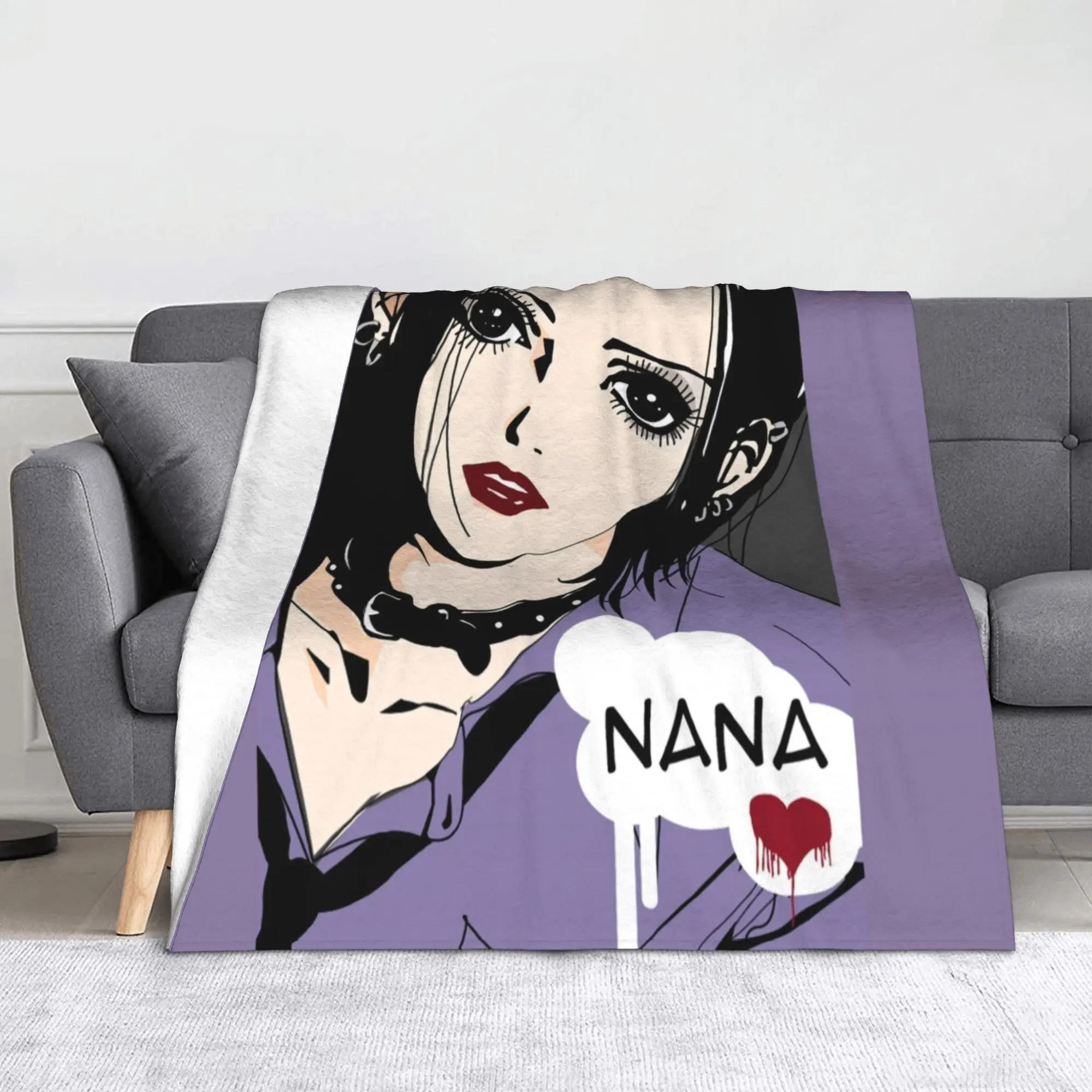 

Nana Osaki Anime Blanket Japanese Classic Anime Flannel Funny Warm Throw Blankets for Bedding Lounge Decoration