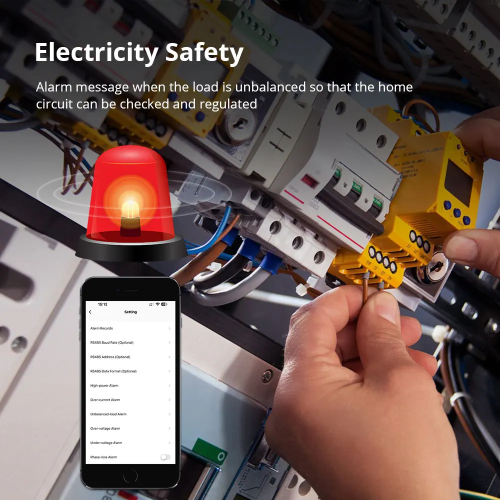 Imagem -05 - Tuya Wifi Smart Din-rail Medidor de Energia Fase Monitor de Energia Drawable Connector Split Core Cts Smart Life App Control 120a