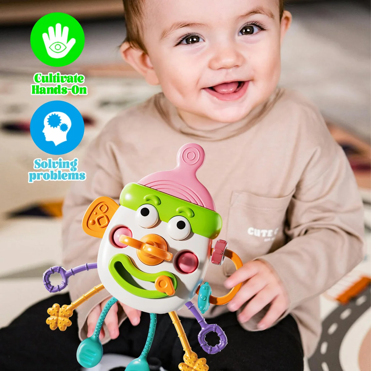 ของเล่นลูกบอลมือถือแบบขวด, ของเล่นเสริมพัฒนาการเด็กหกในหนึ่งเดียว, ของขวัญคริสต์มาสและวันขอบคุณพระเจ้า, สีสุ่ม