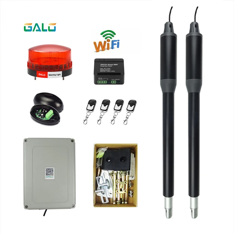 Wifi Controller AC220V Elektrische Lineaire Actuator 300kgs Motor Motor Systeem Automatische Draaipoort Opener Met Dual Dikke Armen Kit