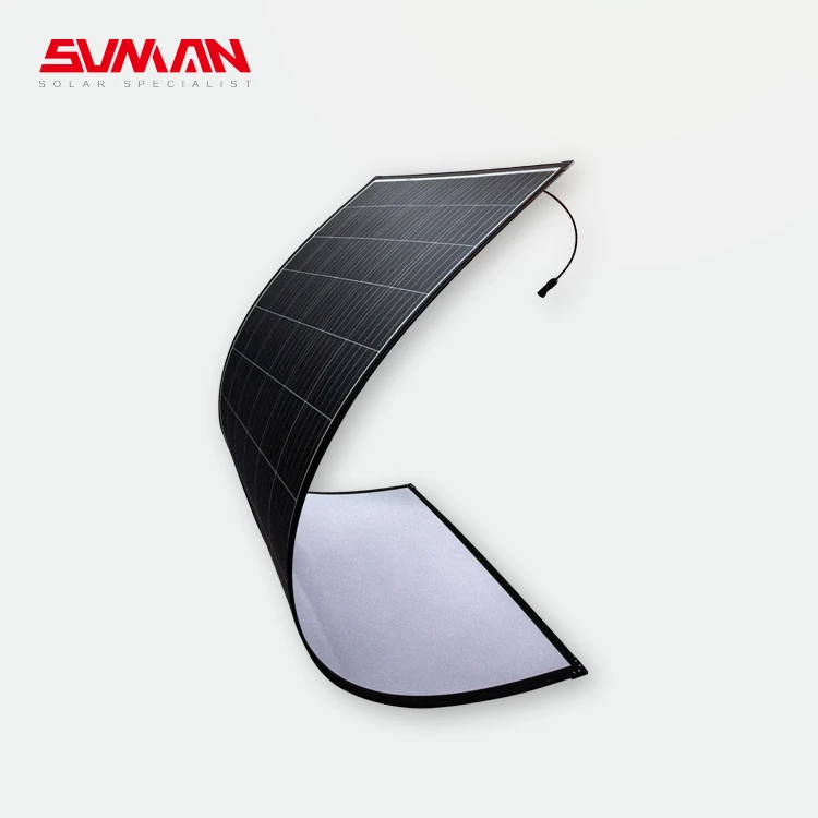 Nique patent 310W flexible solar panel with black anodized aluminium alloy frame for residential commercial rooftop