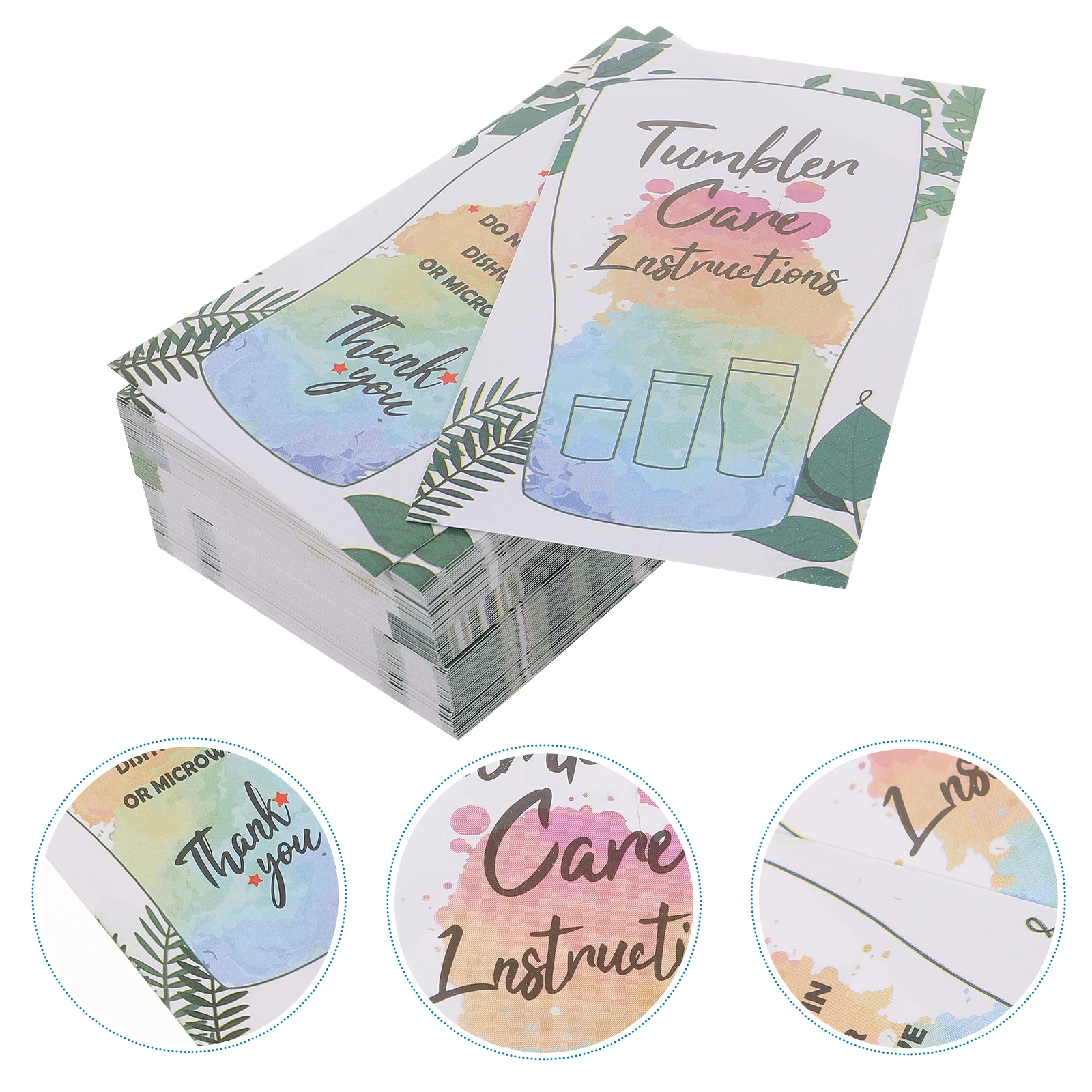 

Карты по уходу за стеклянными чашками, 100-листовые инструкции по уходу за стаканом Товары для малого бизнеса Легкое практичное использование