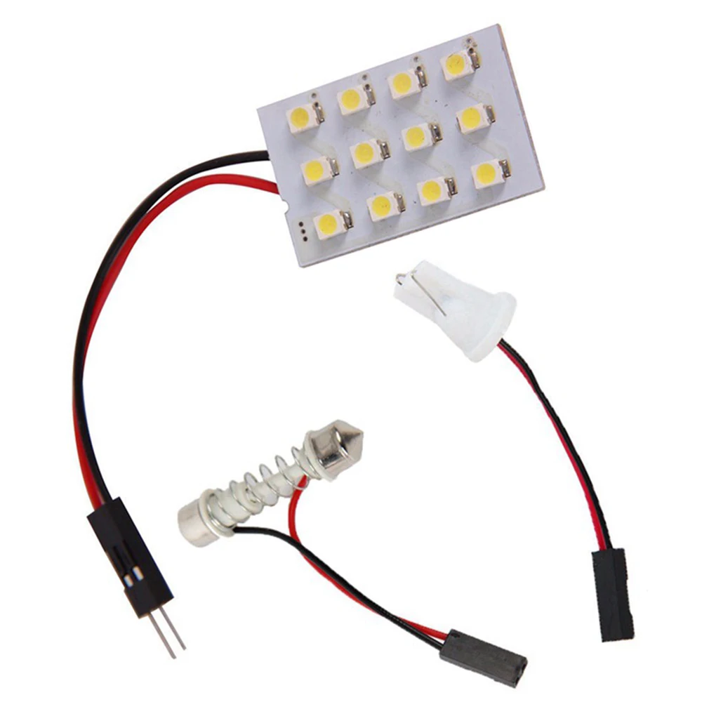 12 Smd Cob Led T10 4W 12V White Light Car Interior Panel Lights Dome Lamp Bulb