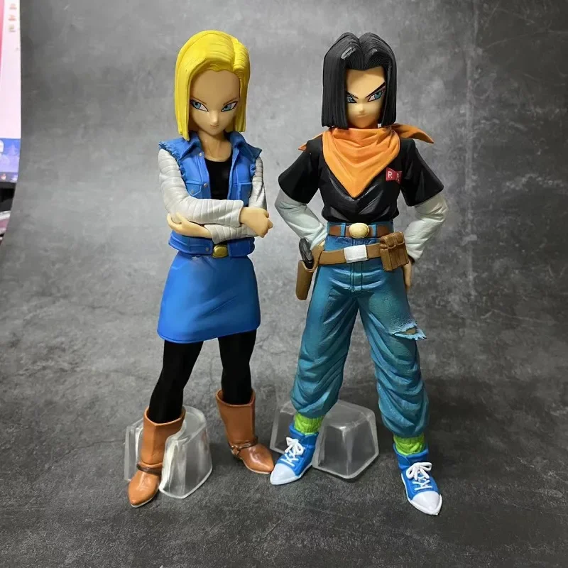 

24CM Anime Dragon Ball Z Android 17 18 Figure Android 18 PVC Action Figures Collection Model Toys for Children Christmas Gifts