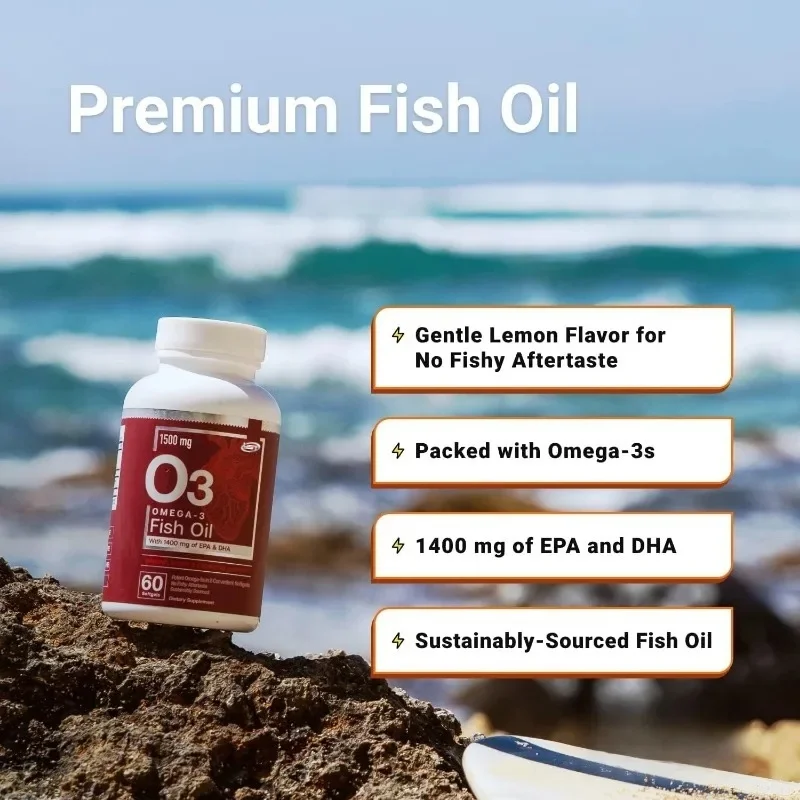 

Omega-3 Supplements, Fatty Acids For Immune, Cardiac, And Cognitive Support || 60 Capsules