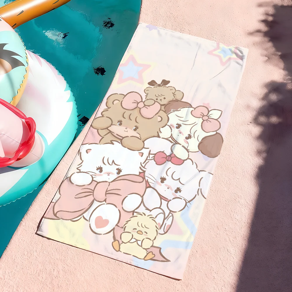 Cute M-Mikko Cartoon Towel Soft Pool Gift For Travel Gym Shower Camping Quick Dry Sports Large Beach Towels
