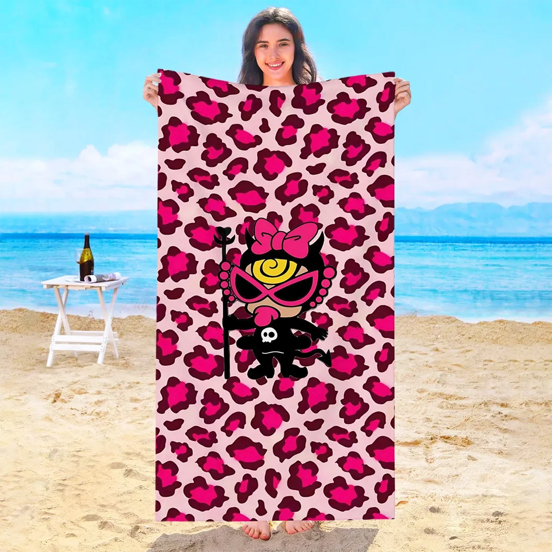 Cute Hysteric Mini Beach Towel Microfiber Towels Bathroom Playa Baby Travel Sauna Swimming Pool Spa For Home Bath Quick Drying