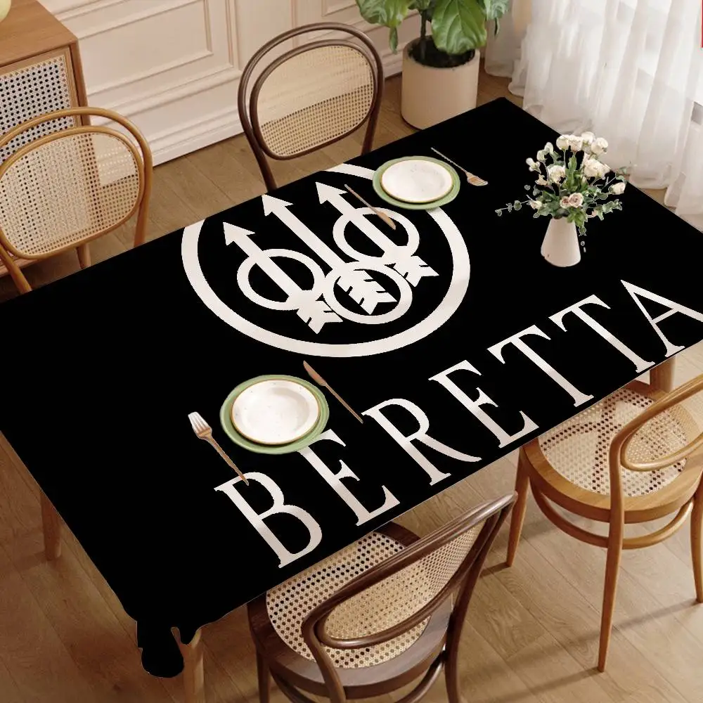G-Gun B-Beretta Tablecloth Table Cover Christmas Picnic Party Birthday Wedding Waterproof Desk Cloth Table Decor