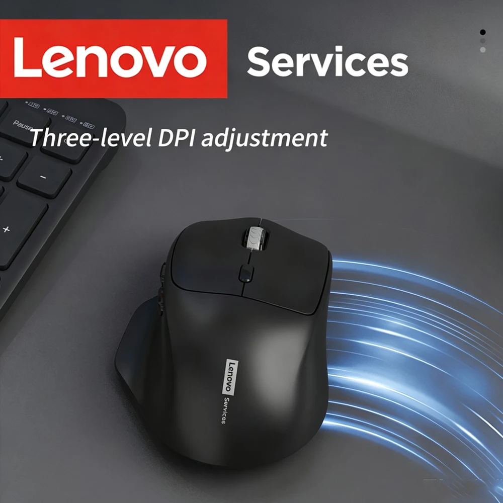 Lenovo Office Business N230 Wireless Mouse Dual Mode Bluetooth 2.4G Silent Ergonomic Rechargeable Office Laptop Computer Mouse