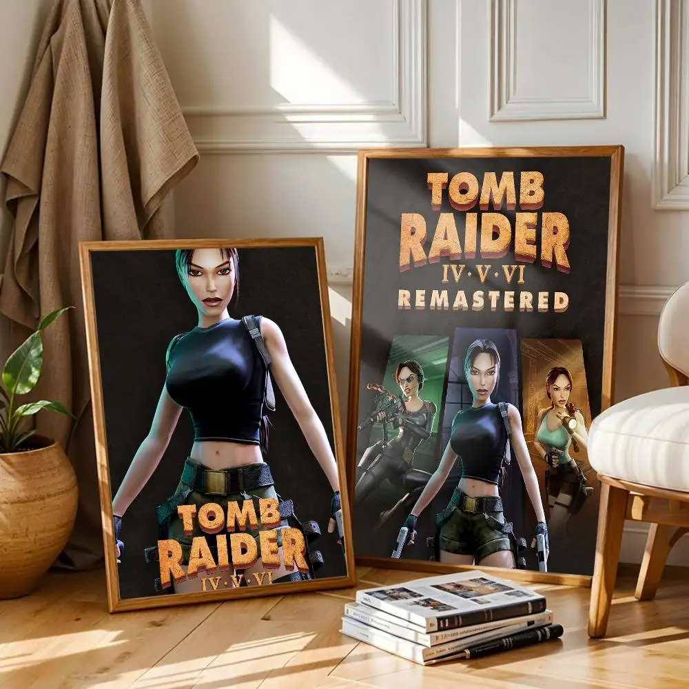 Game T-Tomb Raider lv-vi RemasteredPoster Self adhesive Art Waterproof Paper Sticker Wall Room Decor Print Home