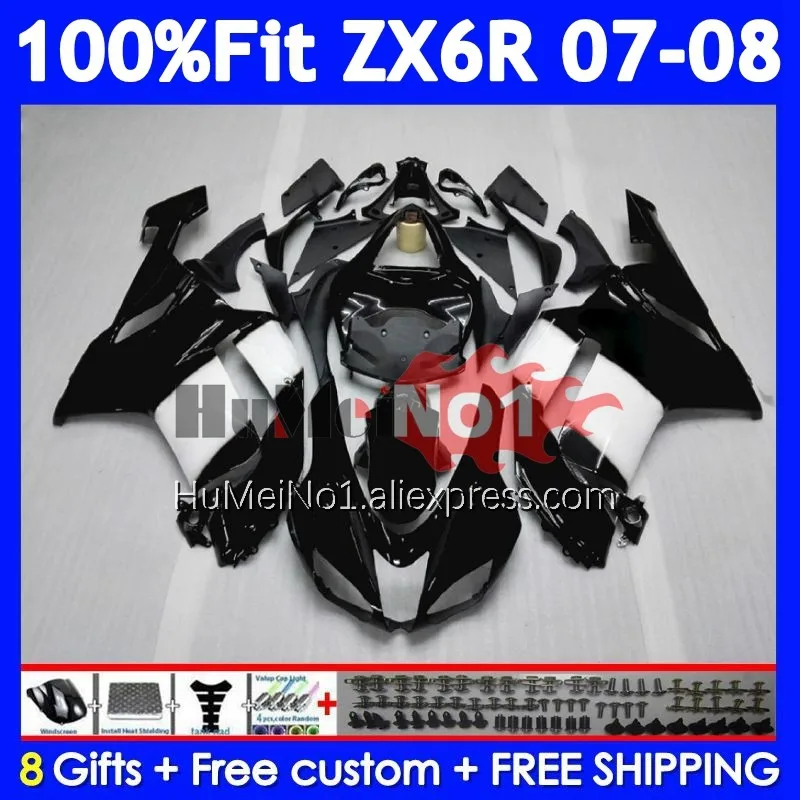 

Injection Body For KAWASAKI NINJA ZX 6R 6 R Black west 600 636 207No.20 ZX-6R ZX-636 ZX6R 07 08 ZX636 ZX600 2007 2008 Fairing