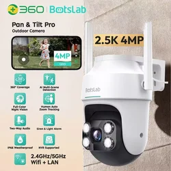 Botslab 2.5K 4MP HD Outdoor Camera Wireless PTZ WiFi IP66 Smart Home Camera Siren and Light Alarm Full Color Night Vision Camera