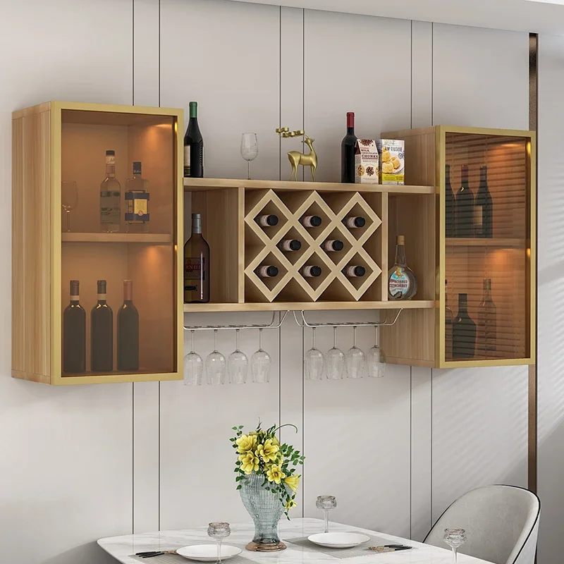 

Storage Living Room Wine Cabinets Kitchen Wall Mounted Wooden Shelf Wine Rack Modern Cellar Armario Para Vinos Home Decoration