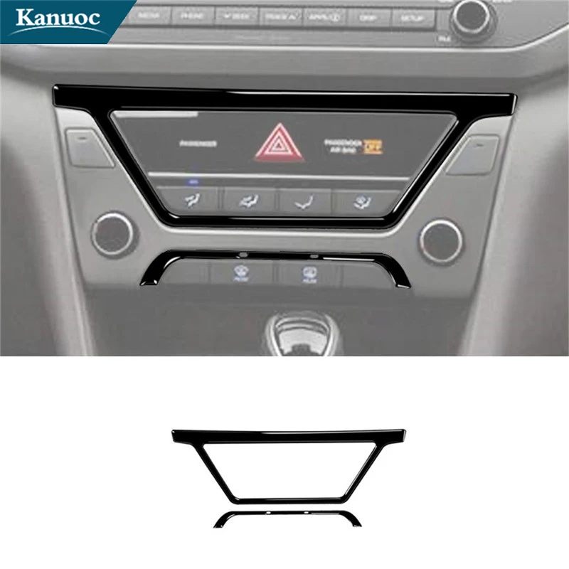 

Центральная фоторамка для Hyundai Elantra 2016 2017 2018 ABS, черная отделка для автомобильного интерьера, декоративные аксессуары