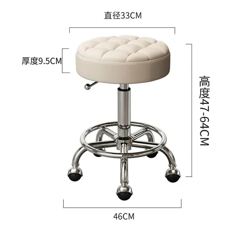 Barber Salon Hairdressing Chairs Gold Beauty Makeup Chair Furniture Office Desk Stool With Wheels Swivel Lifting Round Stools