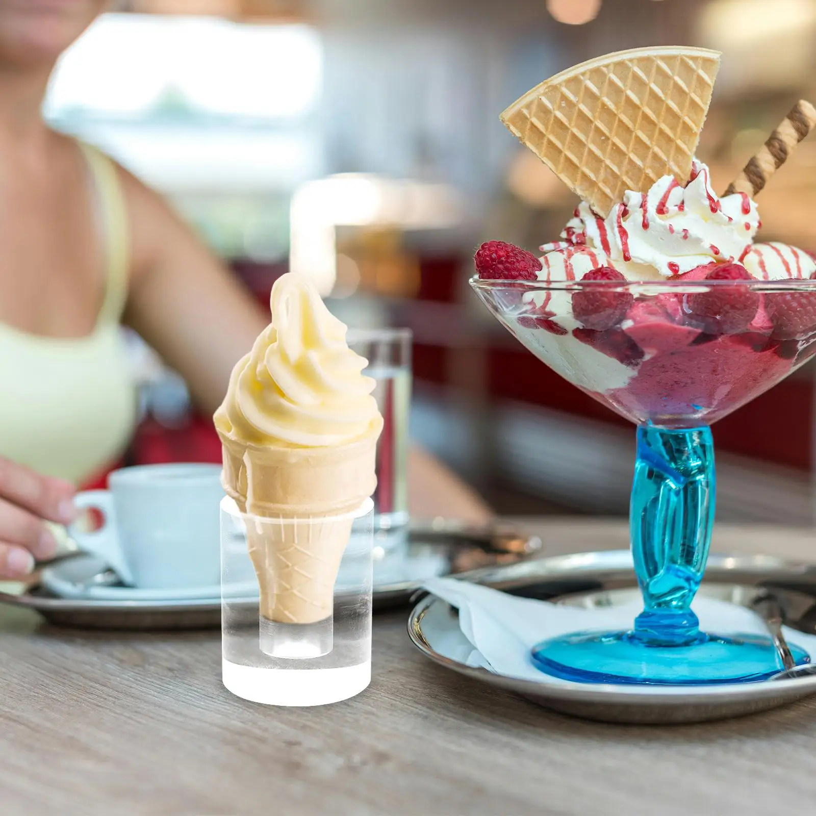 2Pcs Display Rack Dessert Ice Cream Cone Display Safety Cone Holder Holder Cake Snack Cones Stand Rack