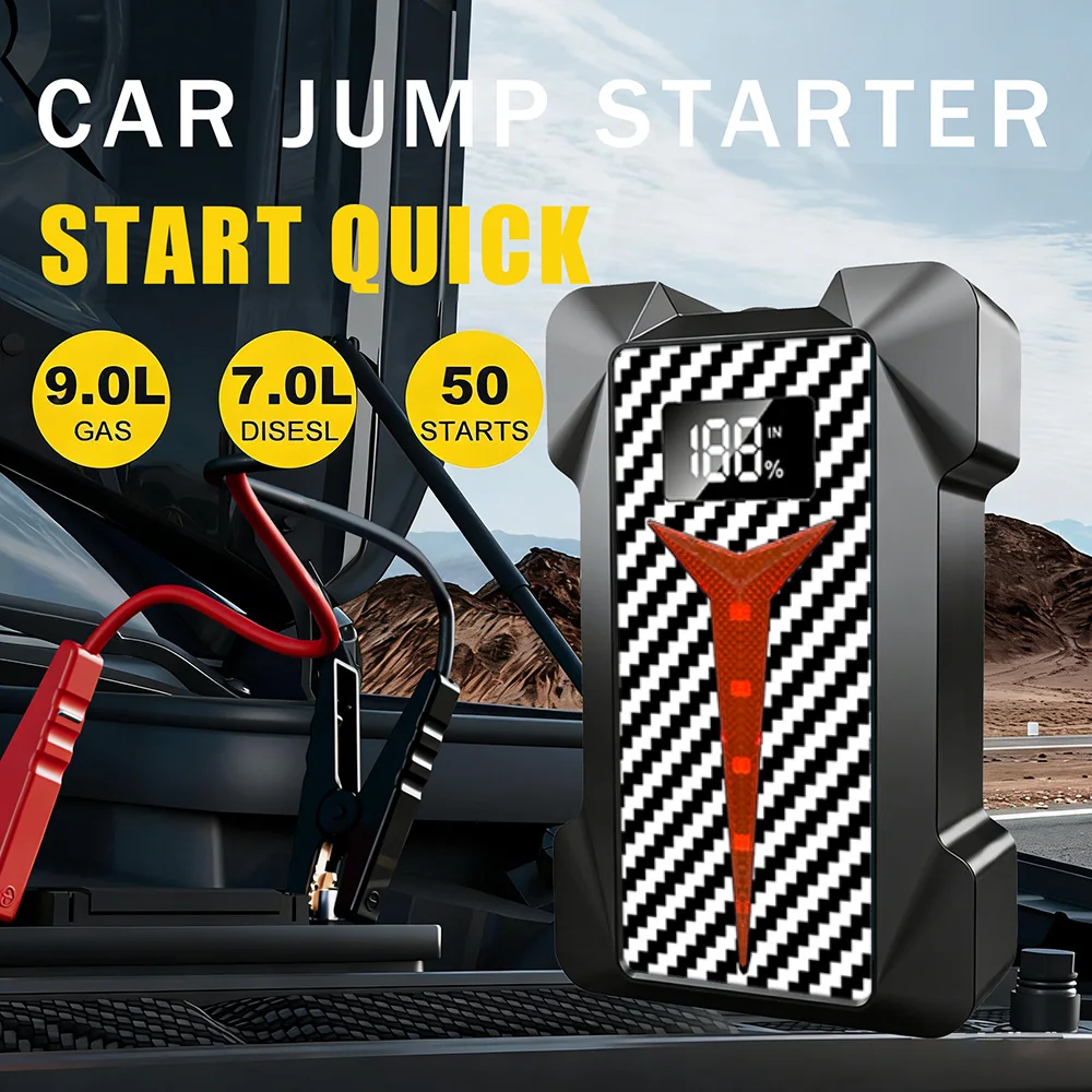New High-power Automobile Emergency Starting Power Supply Screen Safety Hammer Car Starting Device Power Bank for Motorcycle view 6