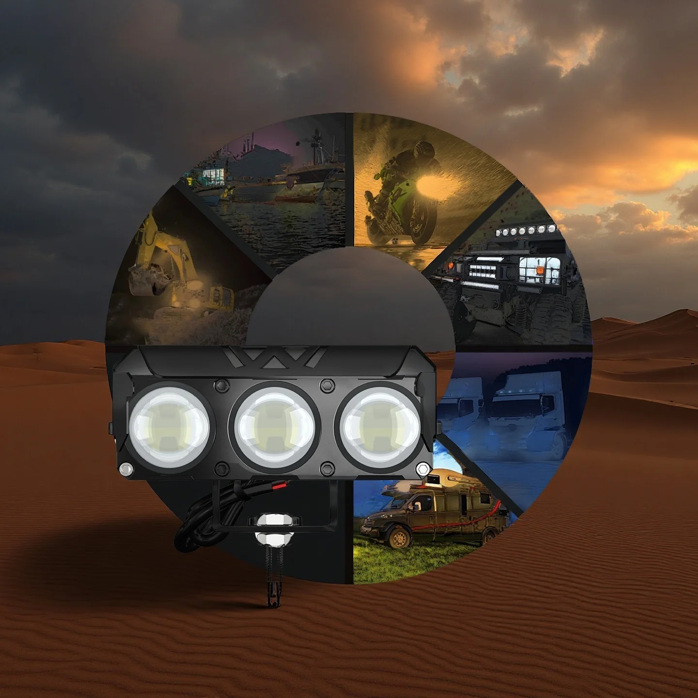 ضوء عمل 12 وات 3LED - مفتاح بارد/دافئ، مصباح أمامي للطرق الوعرة، للسيارة/موتو/جيب/SUV، جزء عصري #6