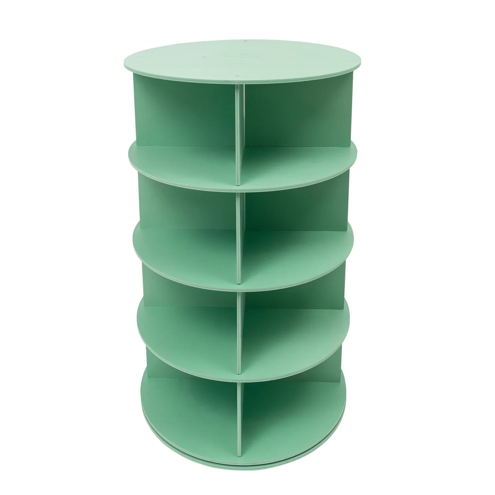 Freistehender blaugrüner Schuh-Organizer mit drehbarem Design – perfekt für einfachen Zugriff und Organisieren