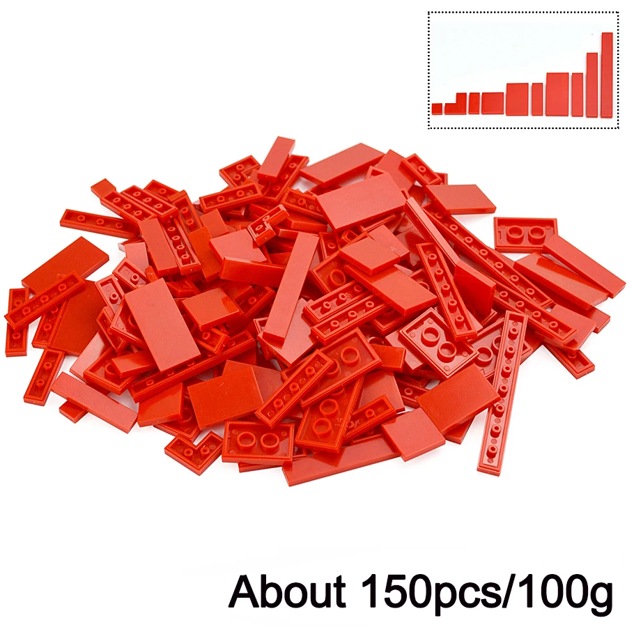 DIY Modell Glatte Dünne Bausteine 150PCS Mehrfarben Spielzeug Teile Groß Figuren Flache Fliesen Pädagogisches Kinder Spielzeug Geschenk Leduo