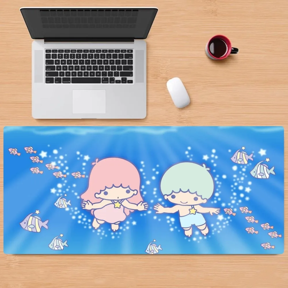 Sanrio Little Twin Star Mousepad Mousepad Non-slip Lockedge Office Student Gaming Thickened Large Writing Pad Cushion