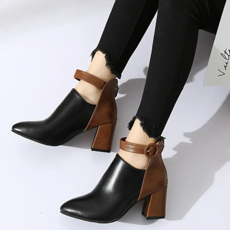 

7CM Women's High Heeled Boots Fashion Pointed Tip Chelsea Boots Designer Ankle Boots for Woman Comfort Casual Shoes Botas Mujer