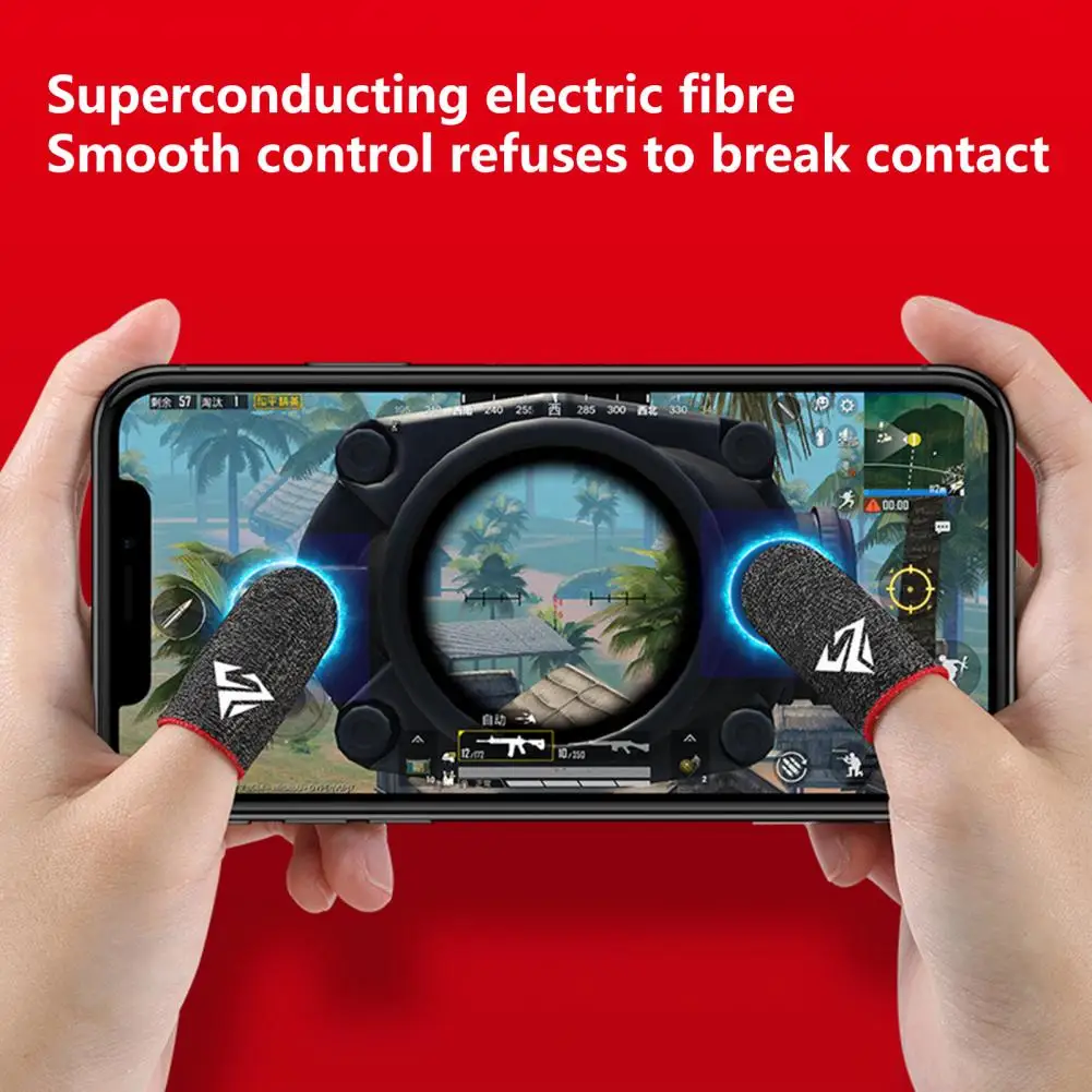 أكمام أصابع الألعاب المضادة للانزلاق والعرق، قفازات شاشة اللمس رفيعة للغاية، غطاء الإصبع للعبة الهاتف المحمول