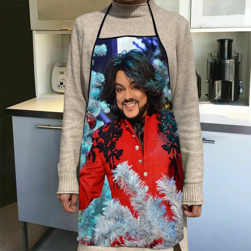 New Arrival Philipp Kirkorov Apron Kitchen Aprons For Women Oxford Fabric Cleaning Pinafore Home Cooking Accessories Apron 0427