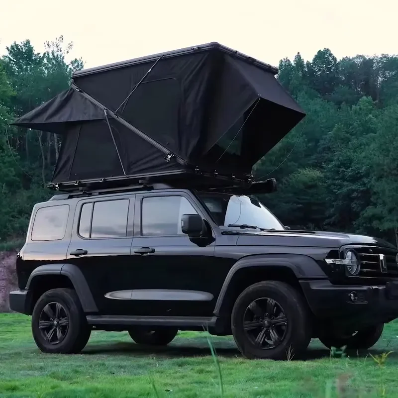 Remaco Heavy Double Layer Hard Shell Z Shape Roof Top Tent Oxford Fabric Automatic Opening Waterproof Camper Roof Tent 4