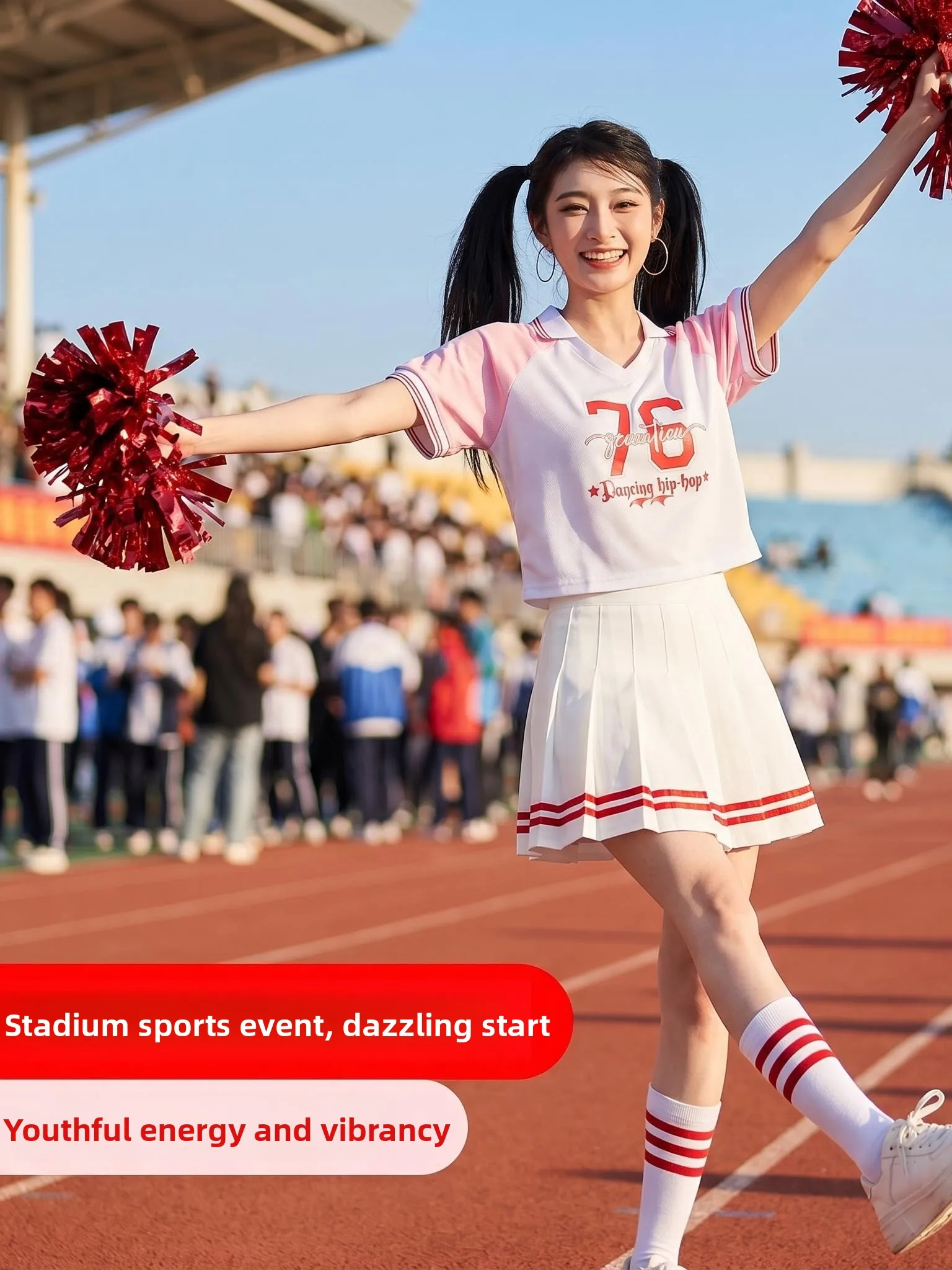 College Student Football Babes Performance Outfits Adult Cheerleading Costumes Korean Style Women's Group Jazz Dance Dresses